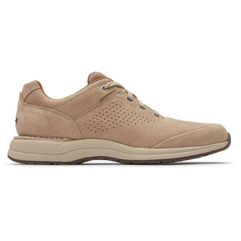 ROCKPORT EDGE HILL 2 MASCULINO COM BICO LISA - NUBUCK ROCHAS AREIA