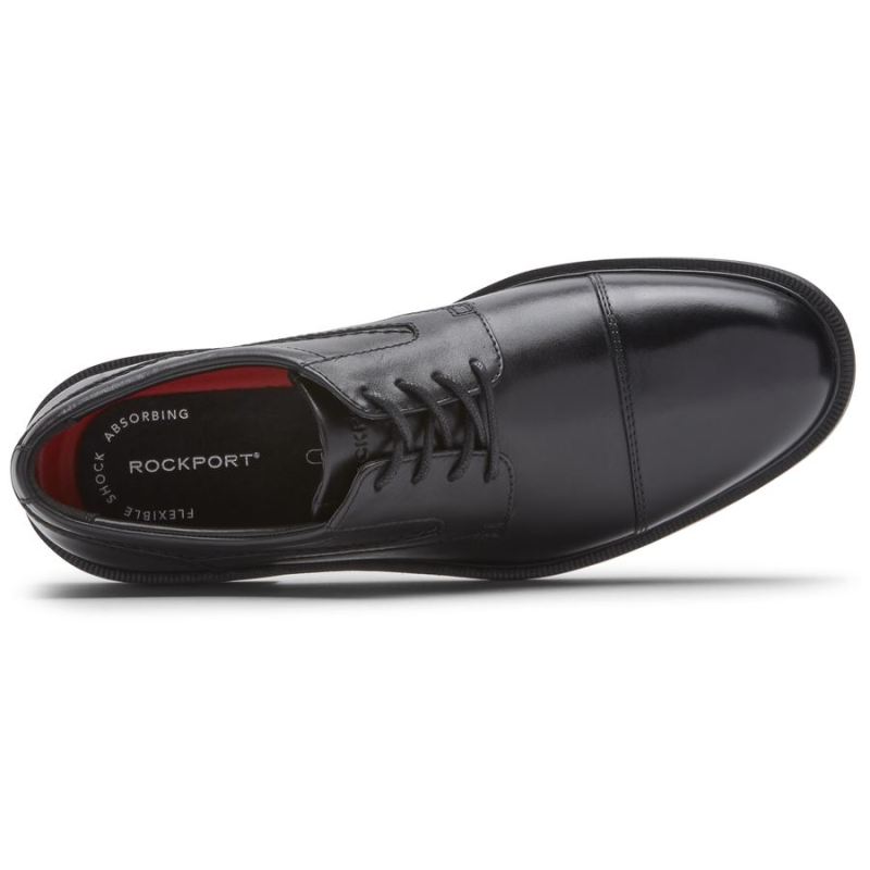 ROCKPORT MASCULINO TANNER OXFORD COM BICO PLANO - PRETO