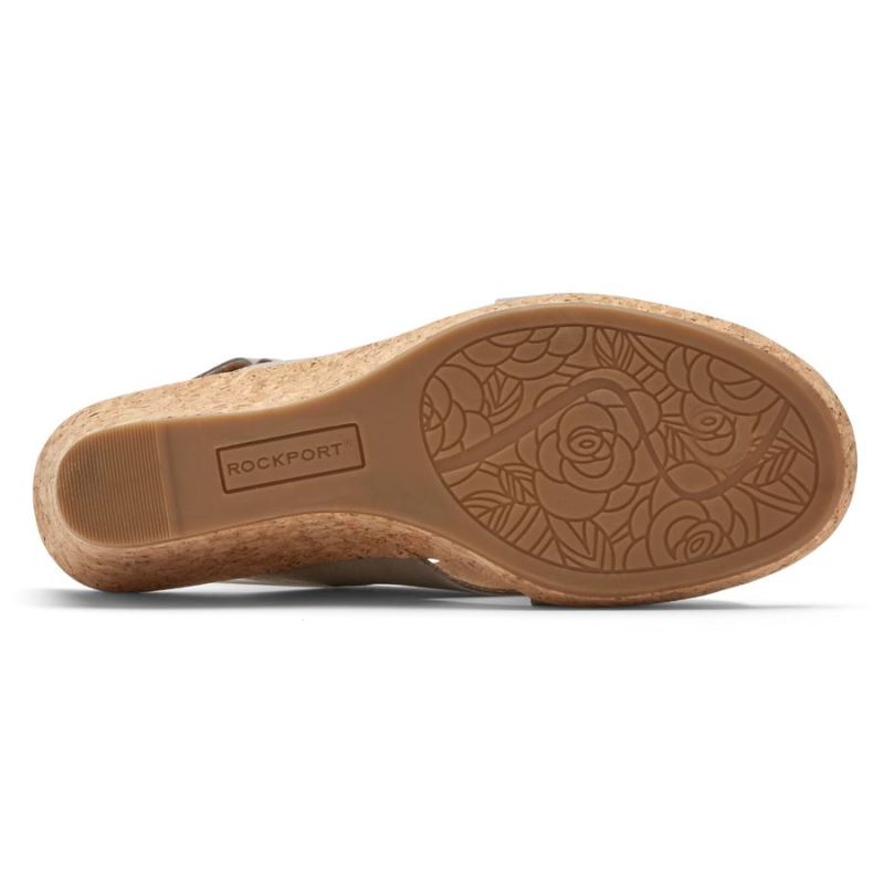 SANDÁLIA BRIAH SLOT FEMININA ROCKPORT - NUBUCK DOVE