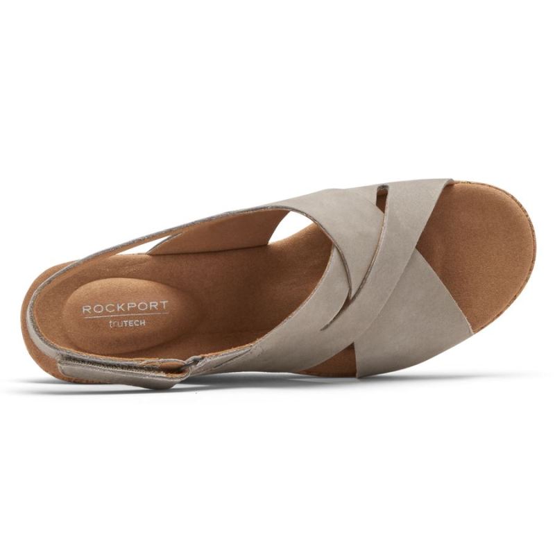 SANDÁLIA BRIAH SLOT FEMININA ROCKPORT - NUBUCK DOVE