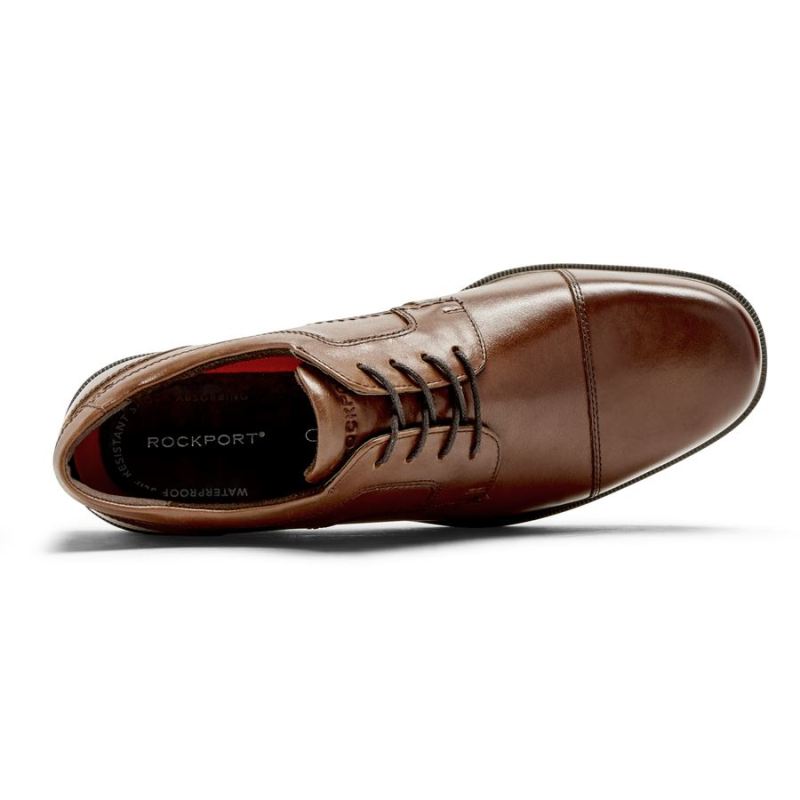 ROCKPORT TAYLOR MASCULINO IMPERMEÁVEL COM BICO OXFORD - BEGE