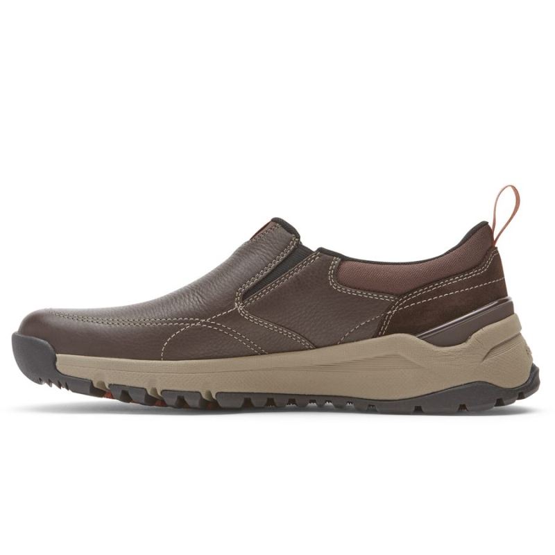 ROCKPORT MASCULINO GLASTONBURY SLIP-ON IMPERMEÁVEL COURO MARROM/CAMURÇA