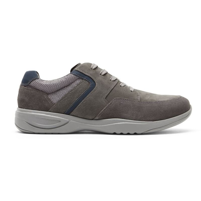 TÊNIS METRO PATH MASCULINO ROCKPORT - NUBUCK CINZA AÇO/CAMURÇA
