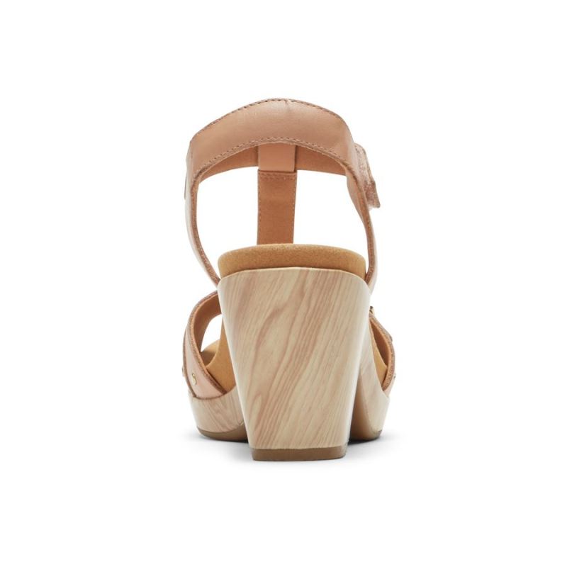 SANDÁLIA ROCKPORT FEMININA VIVIANNE COM TIRAS EM T - MACADAMIA