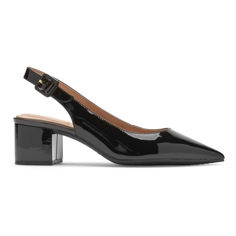 TOTAL MOTION NOELLE FEMININA ROCKPORTSALTO SLINGBACK - PRETO VERNIZ