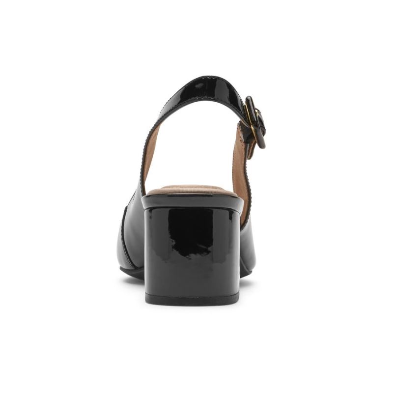 TOTAL MOTION NOELLE FEMININA ROCKPORTSALTO SLINGBACK - PRETO VERNIZ