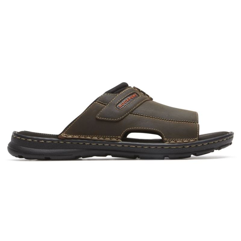 SANDÁLIA MASCULINA DARWYN 2 SLIDE ROCKPORT - MARROM II LEA