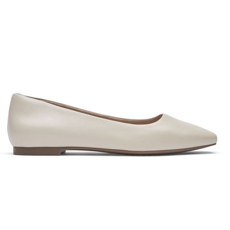 ROCKPORTSapatilha Feminina Total Motion Laylani Plain Ballet Flat - Baunilha