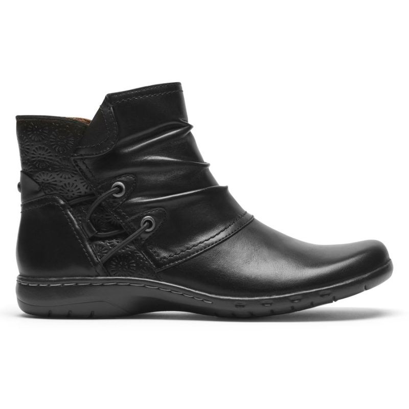 BOTA ROCKPORT FEMININA COBB HILL PENFIELD COM FRUSIÇÃO - PRETACOURO