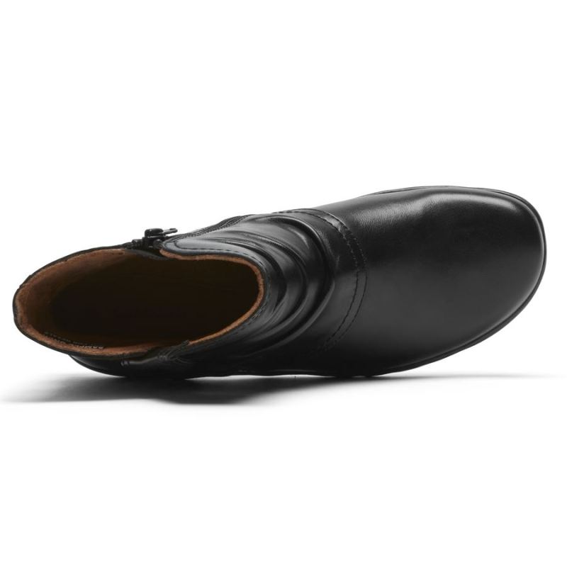 BOTA ROCKPORT FEMININA COBB HILL PENFIELD COM FRUSIÇÃO - PRETACOURO