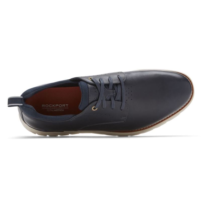 ROCKPORTBota Masculina Total Motion Sport com Biqueira Lisa Oxford - Nova Cor Social Azul