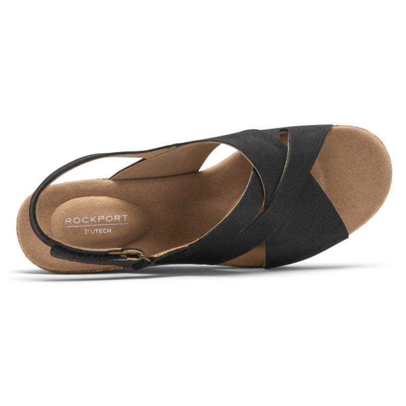SANDÁLIA ROCKPORT BRIAH SLOT SLINGBACK FEMININA - PRETANUBUCK