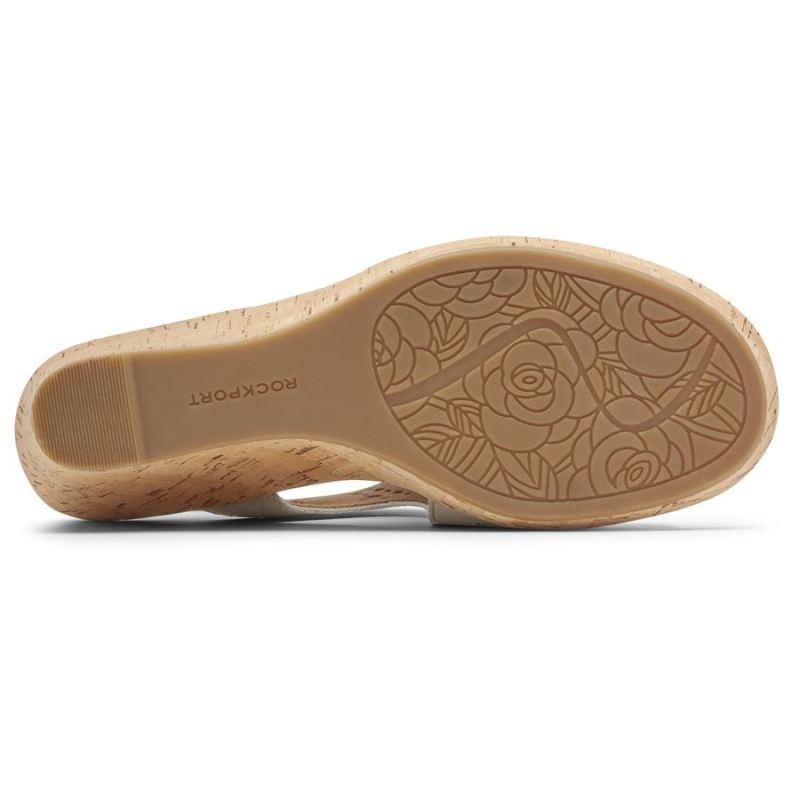 SALTO SLINGBACK BRIAH HOOD FEMININO ROCKPORT - CAQUI METALIZADO