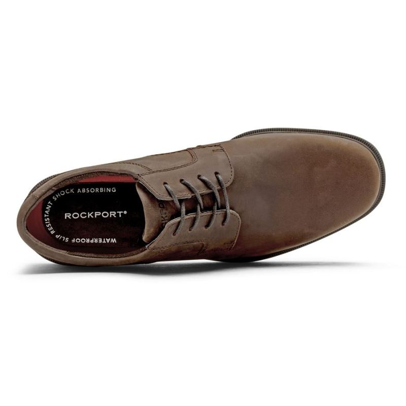 ROCKPORT MASCULINO TAYLOR COM BICO PLANOOXFORD - IMPERMEÁVEL - BEGE CH