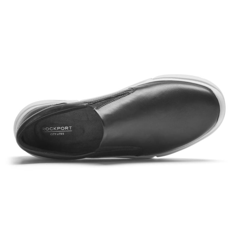 TÊNIS ROCKPORT R-EVOLUTION LAVÁVEL E SLIP-ON FEMININO - PRETO LAVÁVEL COM BRANCOSOLE