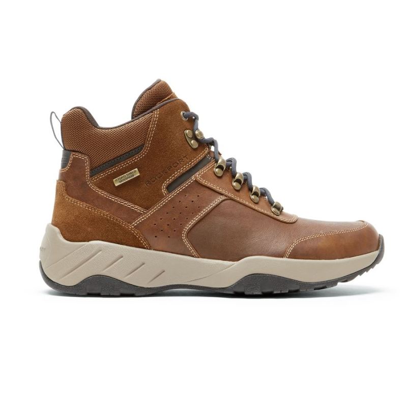BOTA MASCULINA ROCKPORT XCS SPRUCE PEAK TREKKER - IMPERMEÁVEL - MARROM