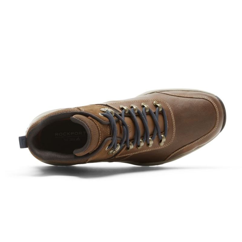 BOTA MASCULINA ROCKPORT XCS SPRUCE PEAK TREKKER - IMPERMEÁVEL - MARROM