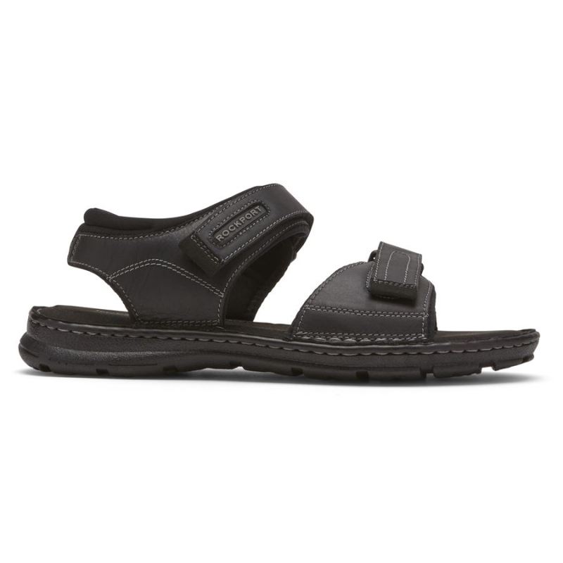 ROCKPORTSandália Masculina Darwin com Tiras Curtas - Couro Preto 2
