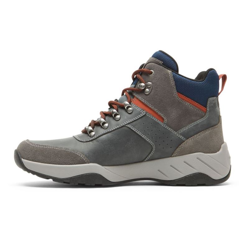 BOTA MASCULINA ROCKPORT XCS SPRUCE PEAK TREKKER - IMPERMEÁVEL - CINZA AÇO