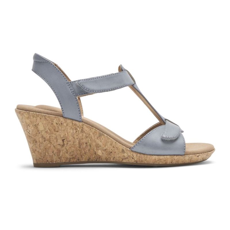 SANDÁLIA BLANCA COM TIRAS EM T FEMININA ROCKPORT - CHAMBRAY AZUL