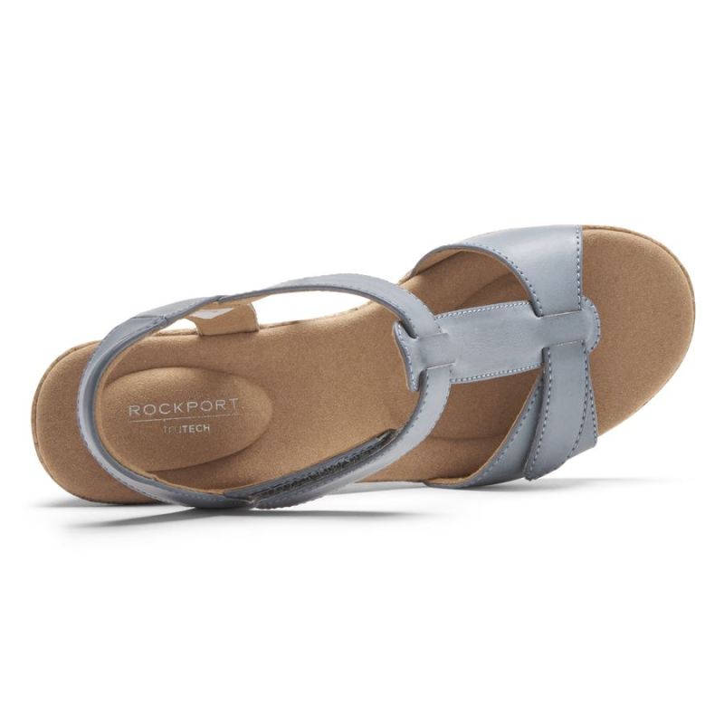 SANDÁLIA BLANCA COM TIRAS EM T FEMININA ROCKPORT - CHAMBRAY AZUL