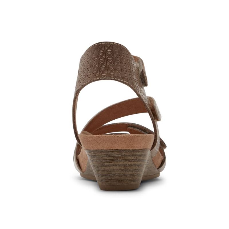 SANDÁLIA ROCKPORT FEMININA COBB HILL HOLLYWOOD COM 4 TIRAS - DOVE MULTI