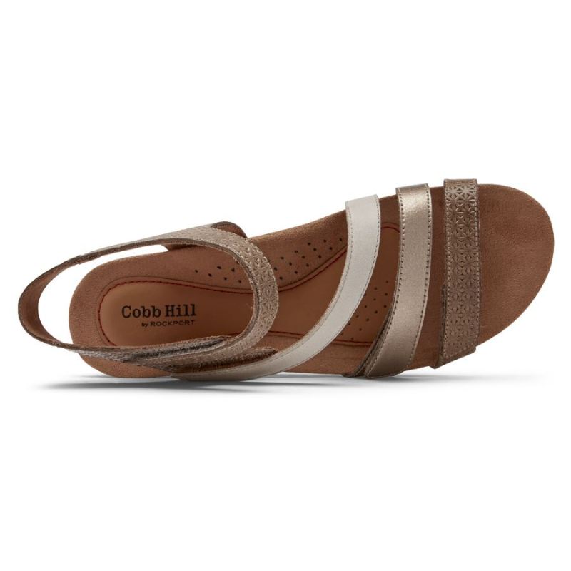 SANDÁLIA ROCKPORT FEMININA COBB HILL HOLLYWOOD COM 4 TIRAS - DOVE MULTI