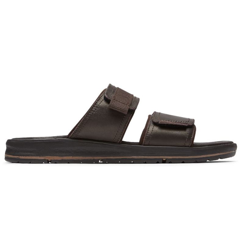 Sandália masculina Rockport Lucky Bay com salto - Marrom