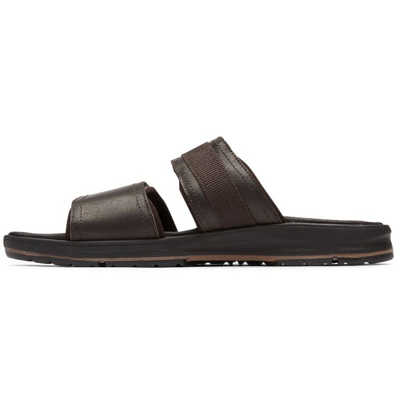 Sandália masculina Rockport Lucky Bay com salto - Marrom