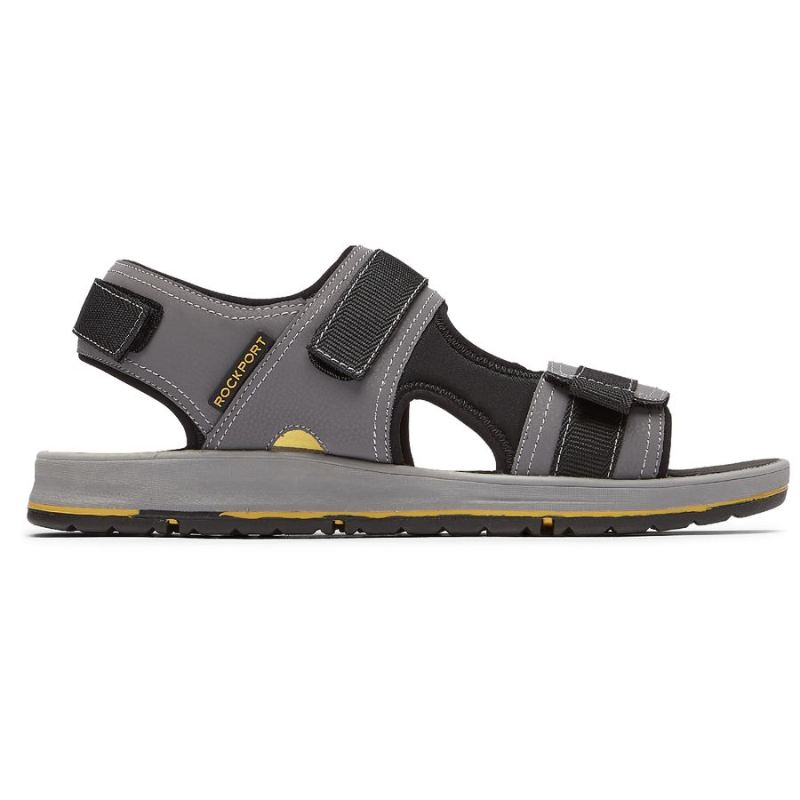 SANDÁLIA MASCULINA LUCKY BAY SPORT COM 3 TIRAS - CINZA