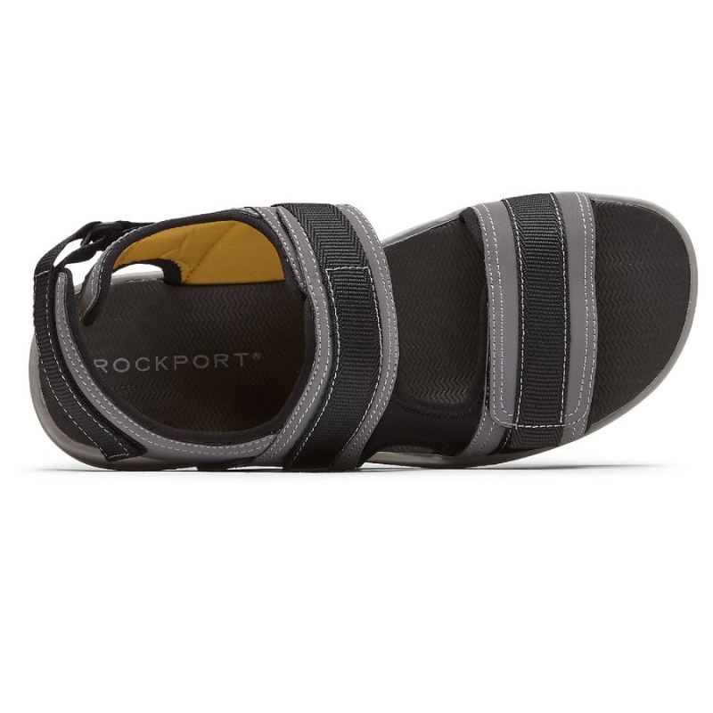 SANDÁLIA MASCULINA LUCKY BAY SPORT COM 3 TIRAS - CINZA