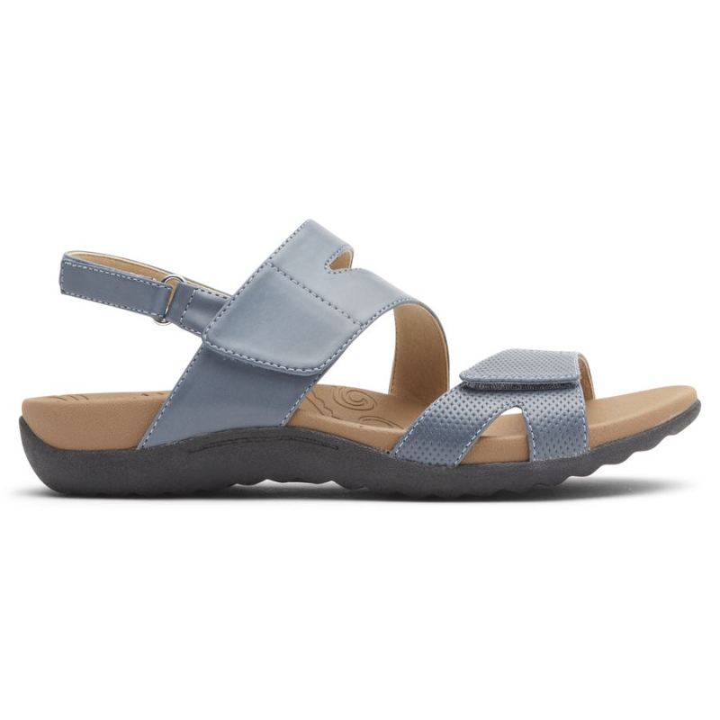 SANDÁLIA ASSIMÉTRICA AJUSTÁVEL ROCKPORT RIDGE FEMININA - AZUL