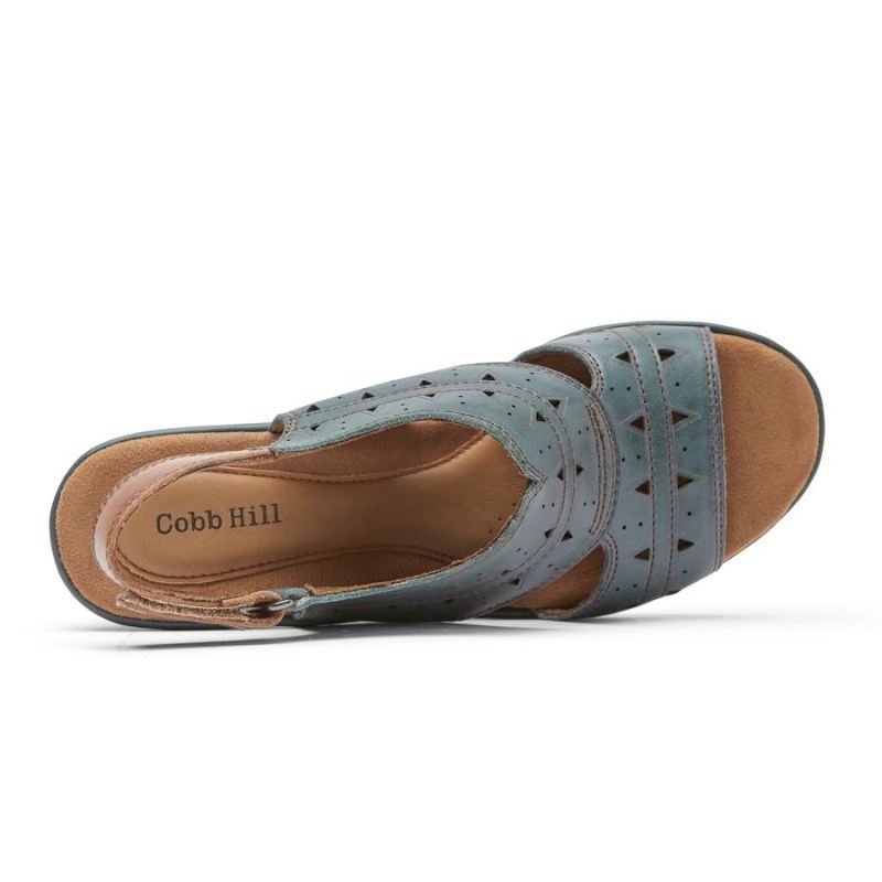 SANDÁLIA ROCKPORT FEMININA COBB HILL JANNASLINGBACK PERFURADO - AZUL-AZUL