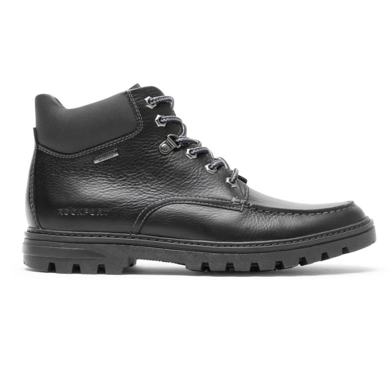 BOTA ROCKPORT MASCULINA WEATHER OR NOT COM BICO MOC - IMPERMEÁVEL - COURO PRETO