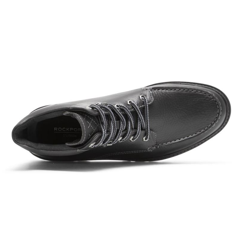 BOTA ROCKPORT MASCULINA WEATHER OR NOT COM BICO MOC - IMPERMEÁVEL - COURO PRETO