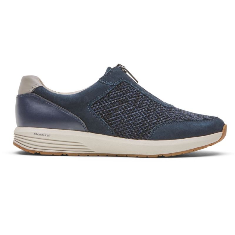 Tênis feminino Rockport Trustride Prowalker com zíper - Índigo