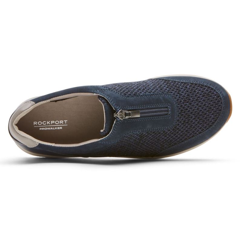 Tênis feminino Rockport Trustride Prowalker com zíper - Índigo