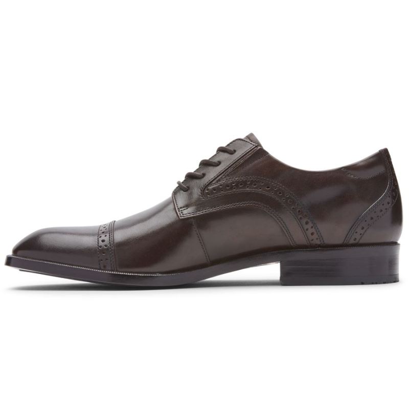 Bota masculina ROCKPORT TOTAL MOTION OFFICE bico fino Oxford - Marrom escuro