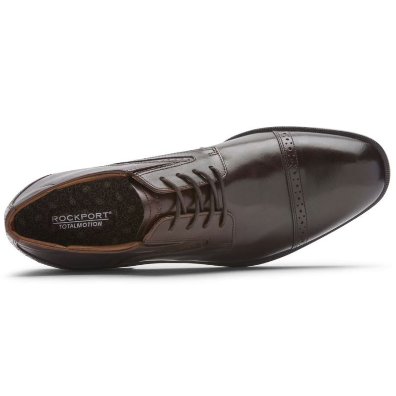 Bota masculina ROCKPORT TOTAL MOTION OFFICE bico fino Oxford - Marrom escuro