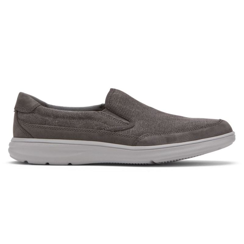 TÊNIS MASCULINO ROCKPORTBECKWITH SLIP-ON-MAGNET CINZA CANVAS/NUBUCK