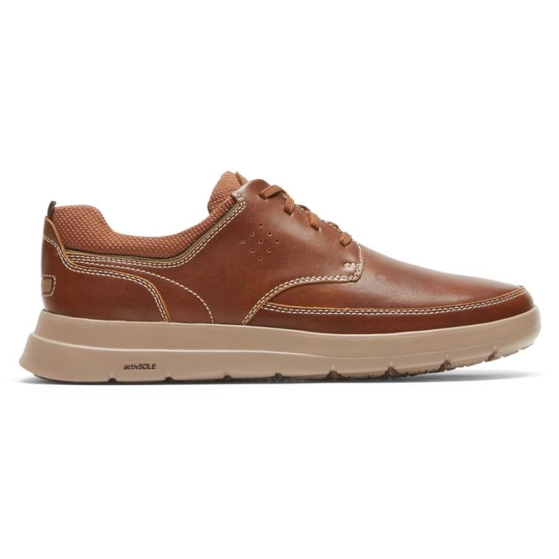TÊNIS MASCULINO ROCKPORT TRUFLEX CAYDEN COM BICO PLANO - COURO MADEIRA