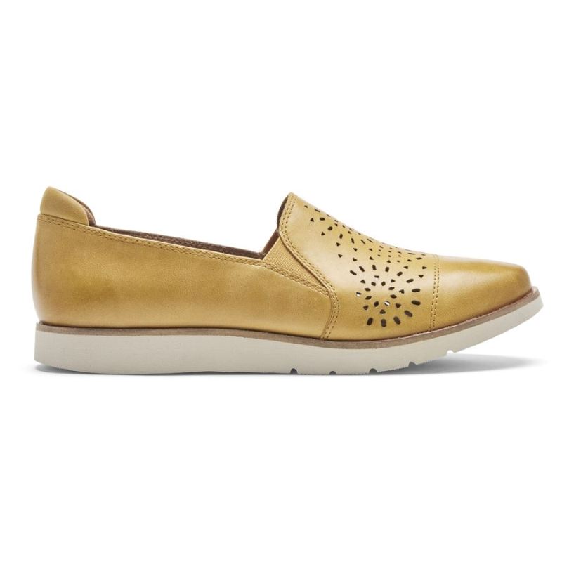 ROCKPORT FEMININO COBB HILL LACI TWIN-GORE SLIP-ON-SUNBEAM COURO