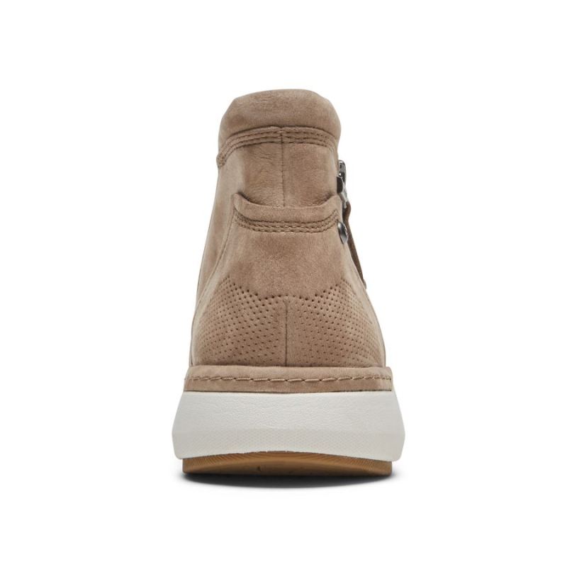 BOTAS COBB HILL SKYLAR ZIP FEMININAS ROCKPORT - À PROVA D'ÁGUA - TAUPE
