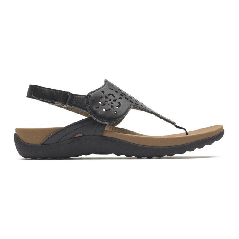 SANDÁLIA ROCKPORT RIDGE CIRCLE CUTOUT THING - PRETA