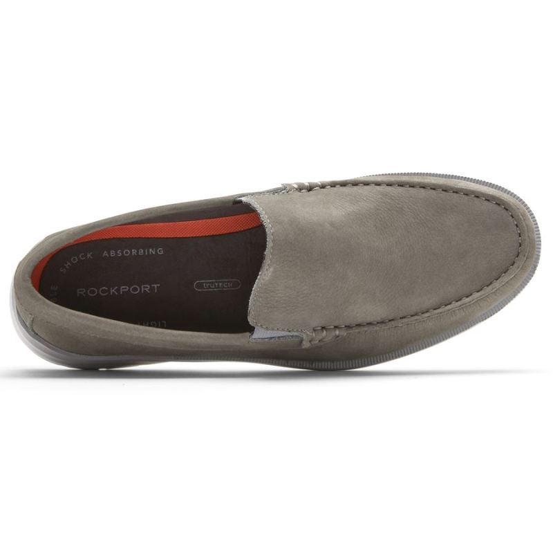 ROCKPORT PALMER MASCULINOMOCASSINO VENETIAN - NUBUCK CINZA