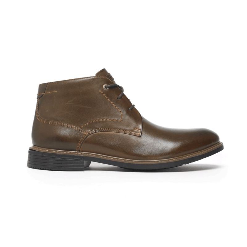 BOTA ROCKPORT CLASSIC BREAK CHUKKA - COURO MARROM ESCURO