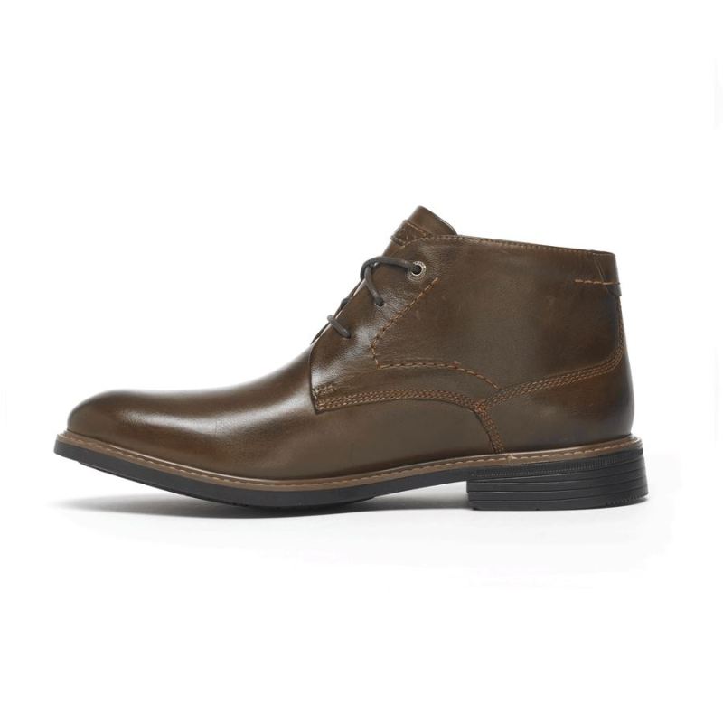 BOTA ROCKPORT CLASSIC BREAK CHUKKA - COURO MARROM ESCURO