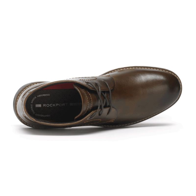 BOTA ROCKPORT CLASSIC BREAK CHUKKA - COURO MARROM ESCURO