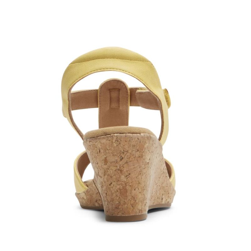 SANDÁLIA ROCKPORT BLANCA COM TIRAS EM T FEMININA - AMARELA