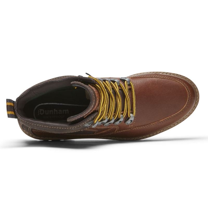 BOTA STRICKLAND CHUKKA MASCULINA ROCKPORT - À PROVA D'ÁGUA - COURO BRANCO/CAMURÇA CHOCOLATE